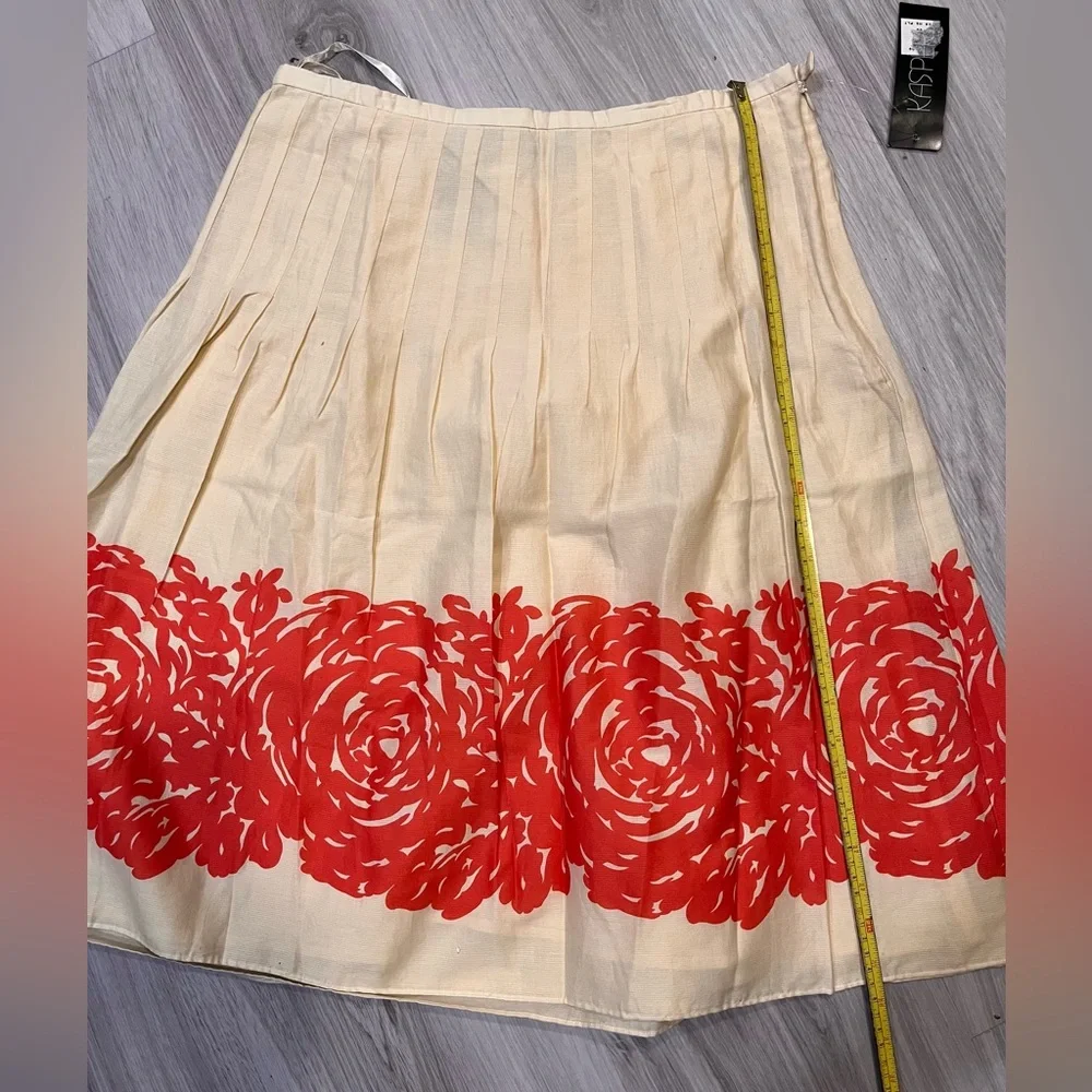 NWT KASPER Floral‎ Beige and Orange Skirt